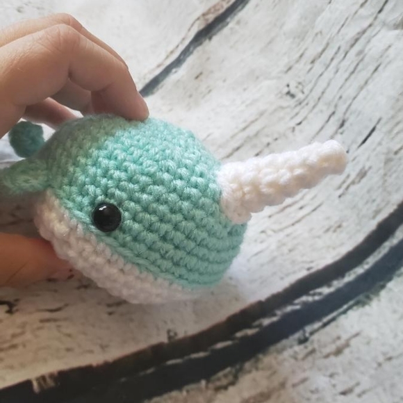 Mint Crochet Narwhal Amigurumi - Picture 3 of 11